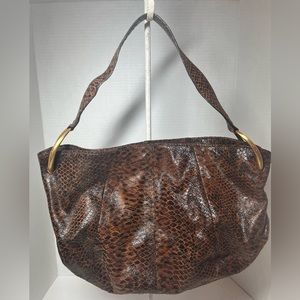 ANTONIO MELANI Brown Snakeskin Hobo Bag